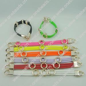 Fashion Bracelet, Leather cord & CCB Beads, Length: about 8.1-inch, Sold by Dozen