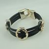 Fashion Bracelet, Leather cord & CCB Beads, Length: about 8.1-inch, Sold by Dozen