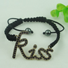 Fashion Bracelet, Cotton cord & zinc alloy findings, Length:adjustable, Sold by Dozen
