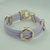 Fashion Bracelet, Leather cord & CCB Beads, Length: about 8.1-inch, Sold by Dozen
