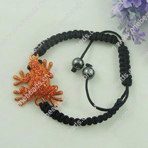 Fashion Bracelet, Cotton cord & zinc alloy findings, Length:adjustable, Sold by Dozen