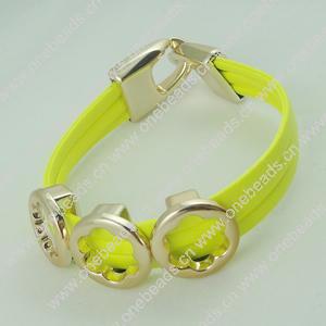 Fashion Bracelet, Leather cord & CCB Beads, Length: about 8.1-inch, Sold by Dozen