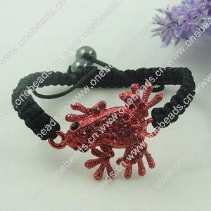 Fashion Bracelet, Cotton cord & zinc alloy findings, Length:adjustable, Sold by Dozen