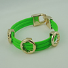 Fashion Bracelet, Leather cord & CCB Beads, Length: about 8.1-inch, Sold by Dozen
