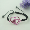 Fashion Bracelet, Cotton cord & zinc alloy findings, Length:adjustable, Sold by Dozen
