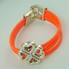 Fashion Bracelet, Leather cord & CCB Beads, Length: about 8.1-inch, Sold by Dozen
