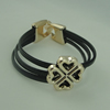 Fashion Bracelet, Leather cord & CCB Beads, Length: about 8.1-inch, Sold by Dozen
