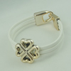 Fashion Bracelet, Leather cord & CCB Beads, Length: about 8.1-inch, Sold by Dozen
