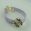 Fashion Bracelet, Leather cord & CCB Beads, Length: about 8.1-inch, Sold by Dozen