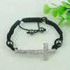 Fashion Bracelet, Cotton cord & zinc alloy findings, Length:adjustable, Sold by Dozen
