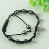 Fashion Bracelet, Cotton cord & zinc alloy Beads, Length:adjustable, Sold by Dozen
