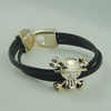 Fashion Bracelet, Leather cord & CCB Beads, Length: about 8.1-inch, Sold by Dozen
