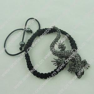 Fashion Bracelet, Cotton cord & zinc alloy findings, Length:adjustable, Sold by Dozen