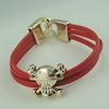 Fashion Bracelet, Leather cord & CCB Beads, Length: about 8.1-inch, Sold by Dozen