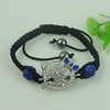 Fashion Bracelet, Cotton cord & zinc alloy findings, Length:adjustable, Sold by Dozen
