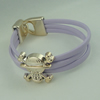 Fashion Bracelet, Leather cord & CCB Beads, Length: about 8.1-inch, Sold by Dozen