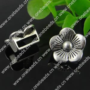 Slider, Zinc Alloy Bracelet Findinds, Lead-free, 15x15mm, Hole size:11x2mm, Sold by KG