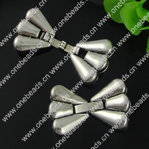 Clasps. Fashion Zinc Alloy Jewelry Findings. Lead-free. 30x18mm. Hole:11.5x2mm. Sold by Bag