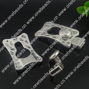 Clasps, Zinc Alloy Jewelry Findings Lead-free, 28x53mm, Hole:10x3mm, Sold by KG 