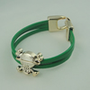 Fashion Bracelet, Leather cord & CCB Beads, Length: about 8.1-inch, Sold by Dozen
