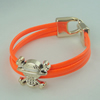 Fashion Bracelet, Leather cord & CCB Beads, Length: about 8.1-inch, Sold by Dozen