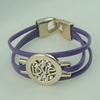 Fashion Bracelet, Leather cord & CCB Beads, Length: about 8.1-inch, Sold by Dozen
