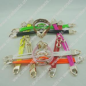 Fashion Bracelet, Leather cord & CCB Beads, Length: about 8.1-inch, Sold by Dozen