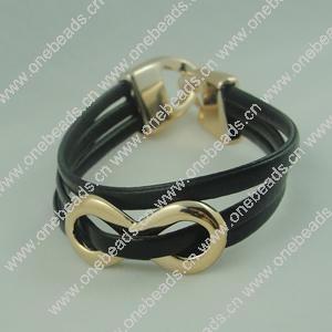 Fashion Bracelet, Leather cord & CCB Beads, Length: about 8.1-inch, Sold by Dozen