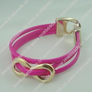 Fashion Bracelet, Leather cord & CCB Beads, Length: about 8.1-inch, Sold by Dozen