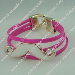 Fashion Bracelet, Leather cord & CCB Beads, Length: about 8.1-inch, Sold by Dozen