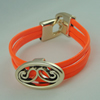 Fashion Bracelet, Leather cord & CCB Beads, Length: about 8.1-inch, Sold by Dozen