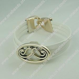 Fashion Bracelet, Leather cord & CCB Beads, Length: about 8.1-inch, Sold by Dozen