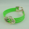 Fashion Bracelet, Leather cord & CCB Beads, Length: about 8.1-inch, Sold by Dozen