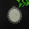 Zinc Alloy Cabochon Settings. Fashion Jewelry Findings. 54.3x41.5mm, Inner dia：30x40mm. Sold by Bag
