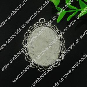 Zinc Alloy Cabochon Settings. Fashion Jewelry Findings. 54.3x41.5mm, Inner dia：30x40mm. Sold by Bag