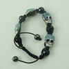 Fashion Bracelet, Cotton cord & zinc alloy Beads, Length:adjustable, Sold by Dozen