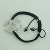 Fashion Bracelet, Cotton cord & zinc alloy findings, Length:adjustable, Sold by Dozen