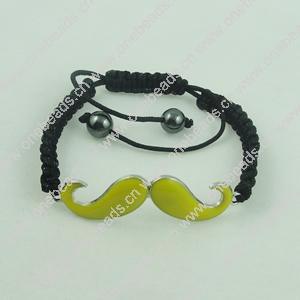 Fashion Bracelet, Cotton cord & zinc alloy findings, Length:adjustable, Sold by Dozen