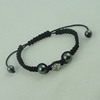 Fashion Bracelet, Cotton cord & zinc alloy Beads, Length:adjustable, Sold by Dozen
