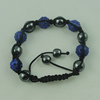 Fashion Bracelet, Cotton cord & zinc alloy Beads, Length:adjustable, Sold by Dozen