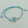 Fashion Bracelet, Cotton cord & zinc alloy findings, Length:adjustable, Sold by Dozen