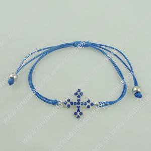 Fashion Bracelet, Cotton cord & zinc alloy findings, Length:adjustable, Sold by Dozen