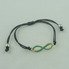 Fashion Bracelet, Cotton cord & zinc alloy findings, Length:adjustable, Sold by Dozen
