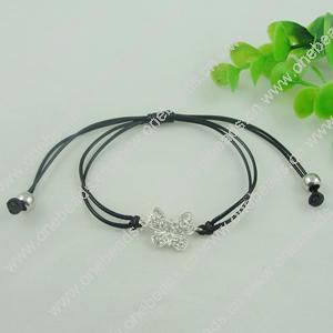 Fashion Bracelet, Cotton cord & zinc alloy findings, Length:adjustable, Sold by Dozen