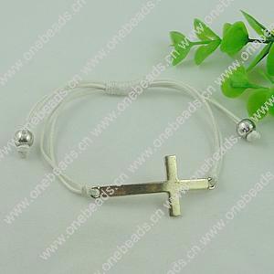 Fashion Bracelet, Cotton cord & zinc alloy findings, Length:adjustable, Sold by Dozen