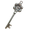 Pendant. Fashion Zinc Alloy jewelry findings. Key 6x20mm. Sold by Bag