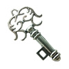 Pendant. Fashion Zinc Alloy jewelry findings. Key 55x25mm. Sold by Bag

