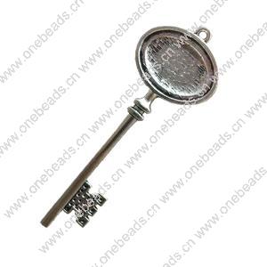Pendant. Fashion Zinc Alloy jewelry findings. Key 80x25mm. Sold by Bag