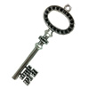 Pendant. Fashion Zinc Alloy jewelry findings. Key 85x30mm. Sold by PC