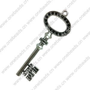 Pendant. Fashion Zinc Alloy jewelry findings. Key 85x30mm. Sold by PC